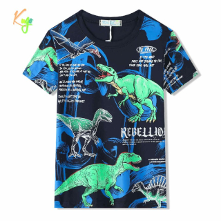 Chlapecké tričko kr.r. Kugo MC9859 s dinosaury černé